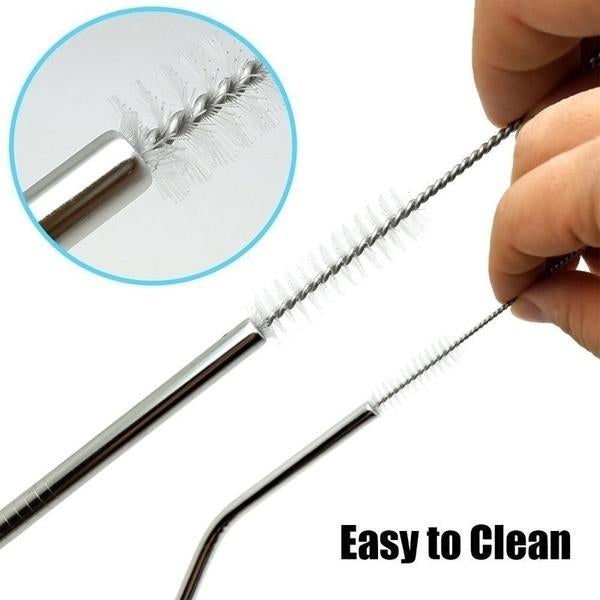 0579 Set of 4 Stainless Steel Straws & Brush (2 Straight straws, 2 Bent straws, 1 Brush) 0579 Set of 4 Stainless Steel Straws & Brush (2 Straight straws, 2 Bent straws, 1 Brush)
